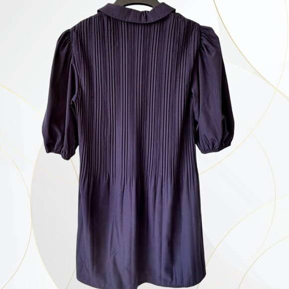 Maje Rockina Puff Sleeve Pleated Mini Dress with Chelsea Collar - Picture 7 of 8